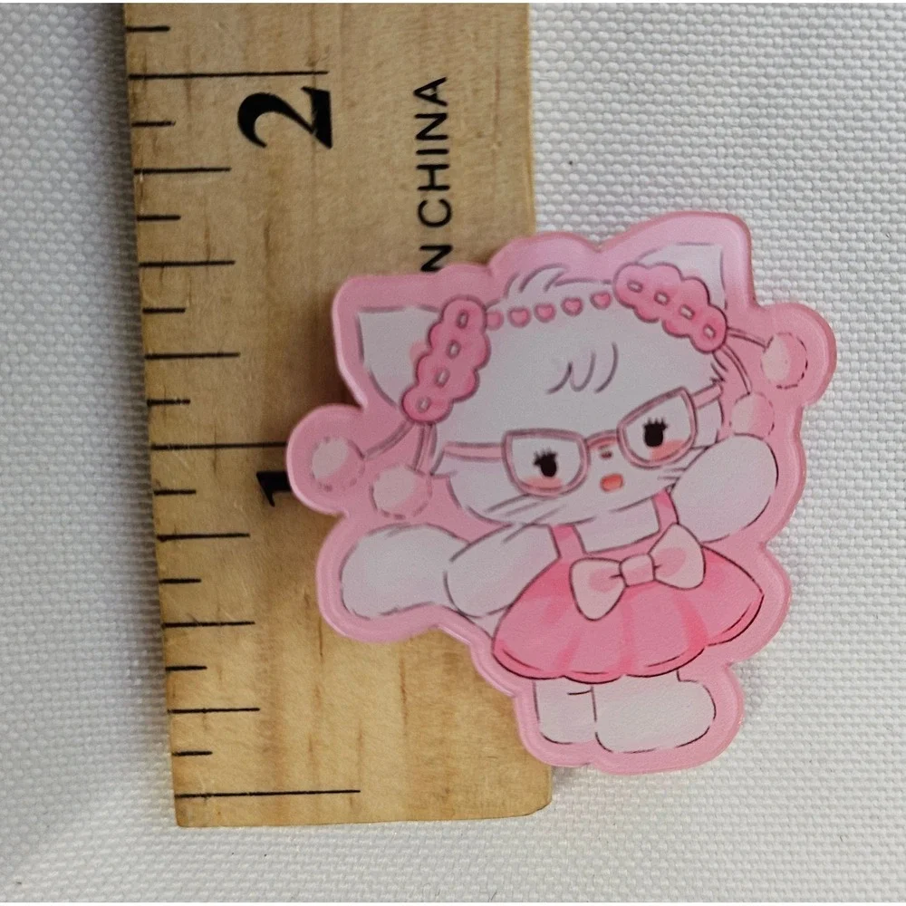 19pc Kawaii Acrylic Flatback Cabochons Cat Fox School Holiday DIY Craft Charms‎
